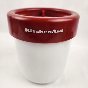 KitchenAid Utensil Crock/Canister, Store/Organize- White w/Red Trim w/White Logo